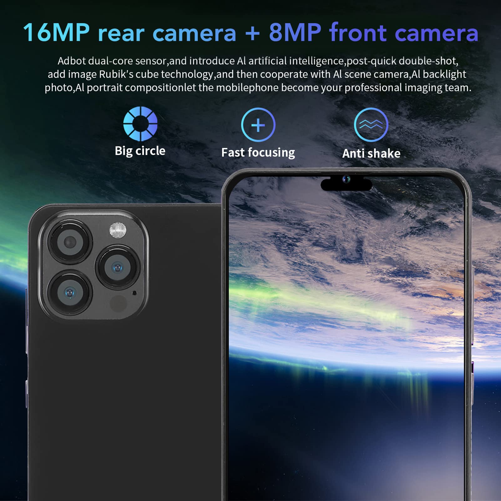 Amazon.co.jp: 3G スマート携帯電話、6.53 インチ HD スクリーン、長い